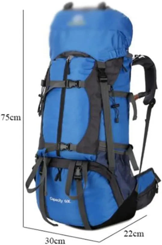 60L Outdoor Mountaineering Bag Hiking Backpack Sports Bag Mountaineering Rucksack(C)
