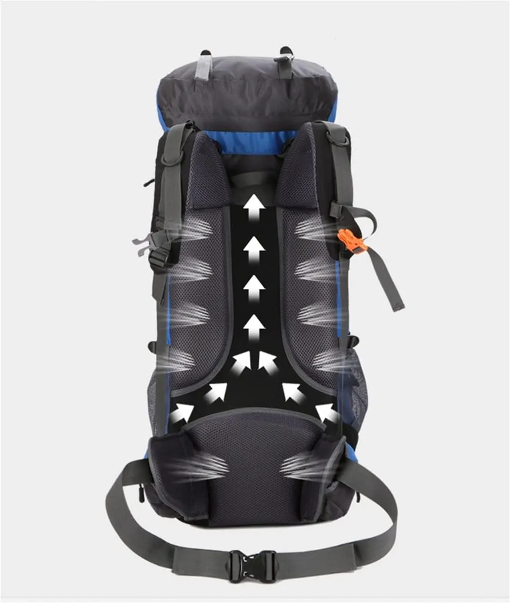 60L Outdoor Mountaineering Bag Hiking Backpack Sports Bag Mountaineering Rucksack(C)
