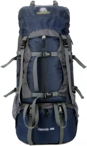 60L Outdoor Mountaineering Bag Hiking Backpack Sports Bag Mountaineering Rucksack(C)
