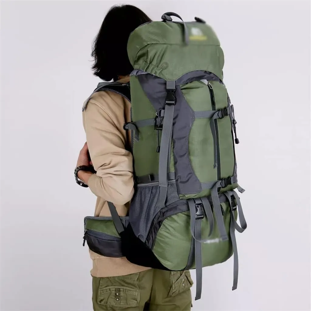 60L Outdoor Mountaineering Bag Hiking Backpack Sports Bag Mountaineering Rucksack(C)