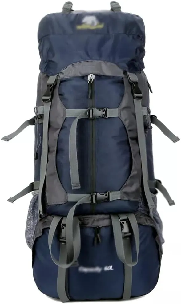 60L Outdoor Mountaineering Bag Hiking Backpack Sports Bag Mountaineering Rucksack(C)