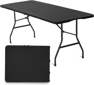 6Ft Folding Table,Lightweight Outdoor Folding Table,Perfect for Camping Picnics Durable Foldable Table with Easy Setup Ideal Portable Table for Indoor & Outdoor Use