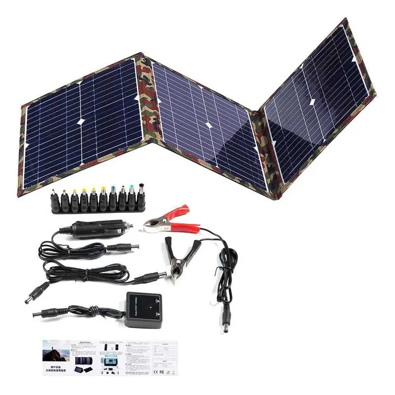 800W Foldable Solar Panel Kit with MPPT Controller — Portable Power Station & Generator Charger (18V) for Camping, Car, Boat, and RV Use
