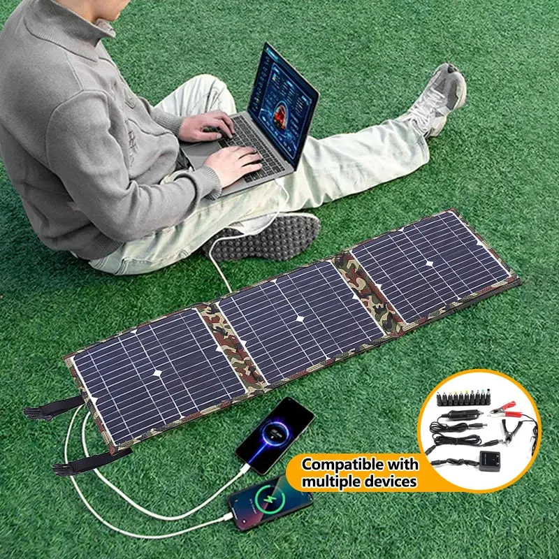 800W Foldable Solar Panel Kit with MPPT Controller — Portable Power Station & Generator Charger (18V) for Camping, Car, Boat, and RV Use