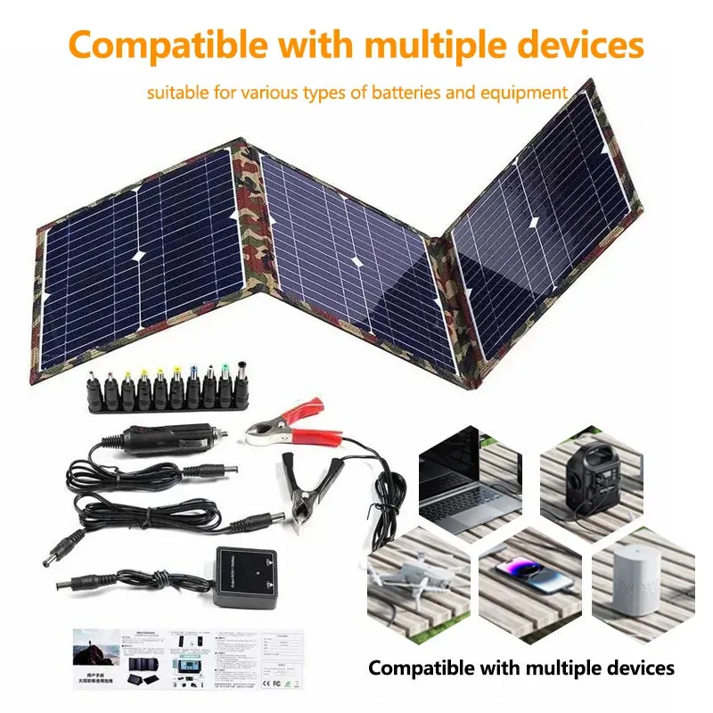 800W Foldable Solar Panel Kit with MPPT Controller — Portable Power Station & Generator Charger (18V) for Camping, Car, Boat, and RV Use
