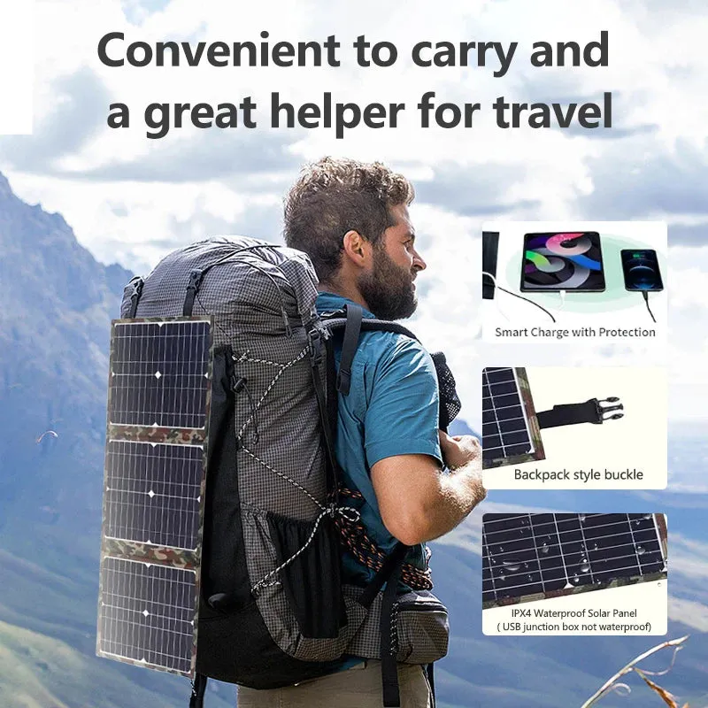 800W Foldable Solar Panel Kit with MPPT Controller — Portable Power Station & Generator Charger (18V) for Camping, Car, Boat, and RV Use