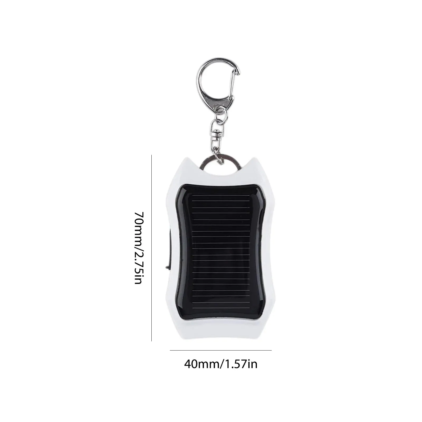 950mAh Solar Keychain Power Bank with 3 LED Lights, Universal Fast Charging Portable USB External Battery