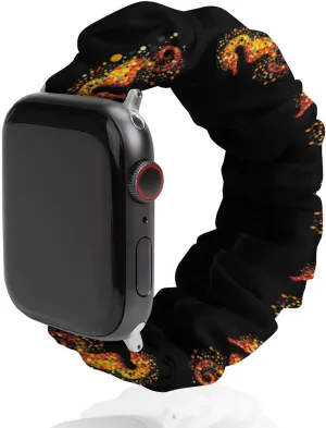 Abstract Hippocampus Seahorse Fashion Watch Strap Scrunchies Wristbands Compatible With IWatch Series