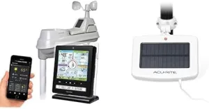 AcuRite Iris (5-in-1) Weather Station with Solar Power Pack and PC Connect Display for Temperature and Humidity, Wind Speed/Direction, Rainfall, and Remote Monitoring (01536M)