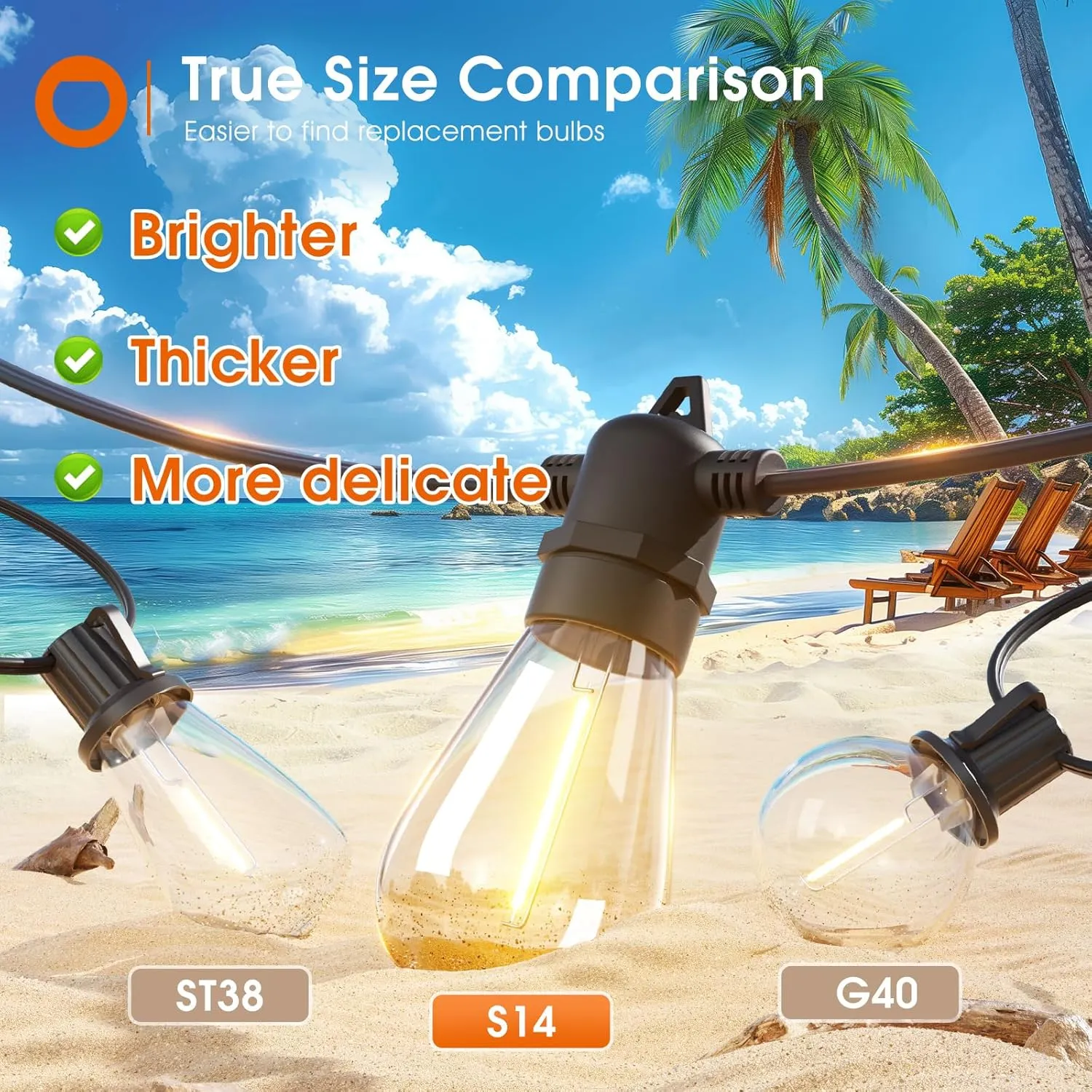 addlon 54FT Solar String Lights Outdoor Waterproof with USB Charging & Remote Control - Dimmable Solar Power Patio Lights with 26 LED Bulbs for Porch, Garden, Yard, Market, Bistro - Lasts 20  Hrs