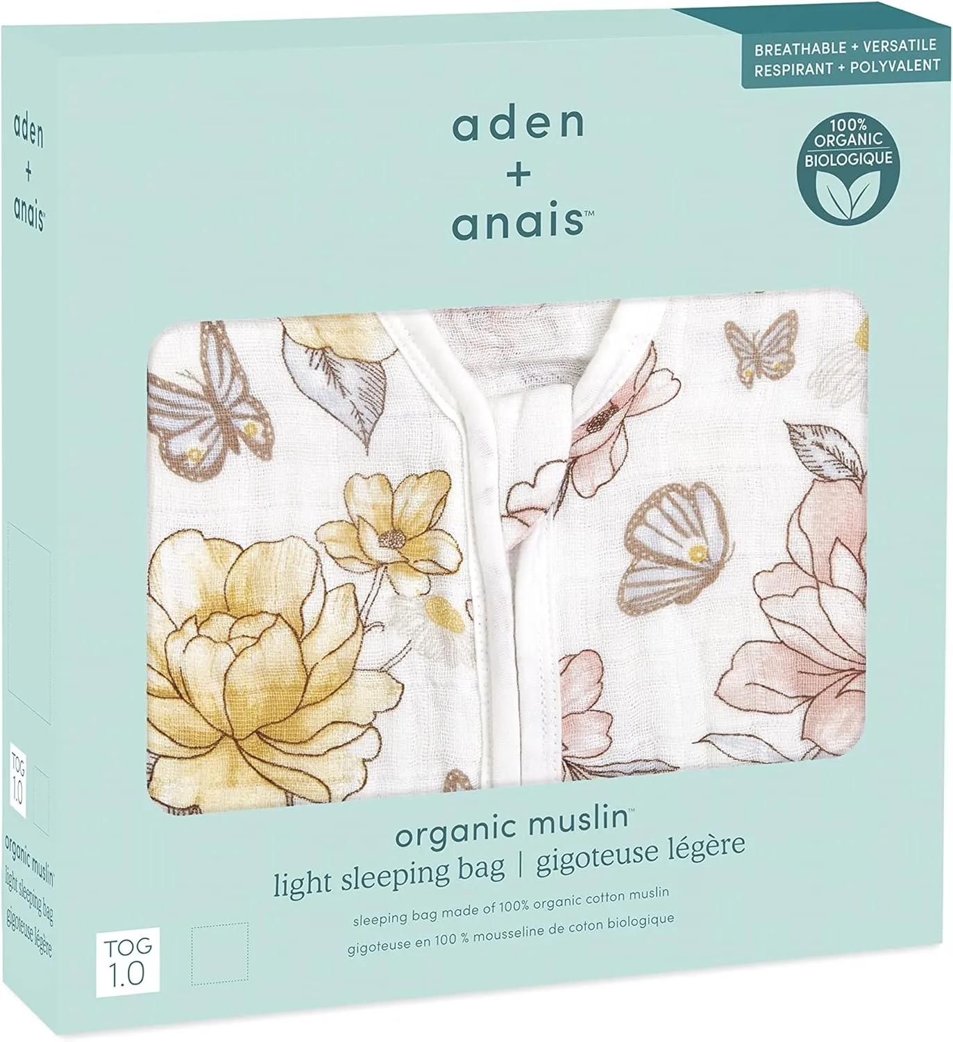 aden   anais Baby Sleeping Bag, Wearable Swaddle Blanket for Girls & Boys, Newborn Sleep Sack, Breathable & Lightweight