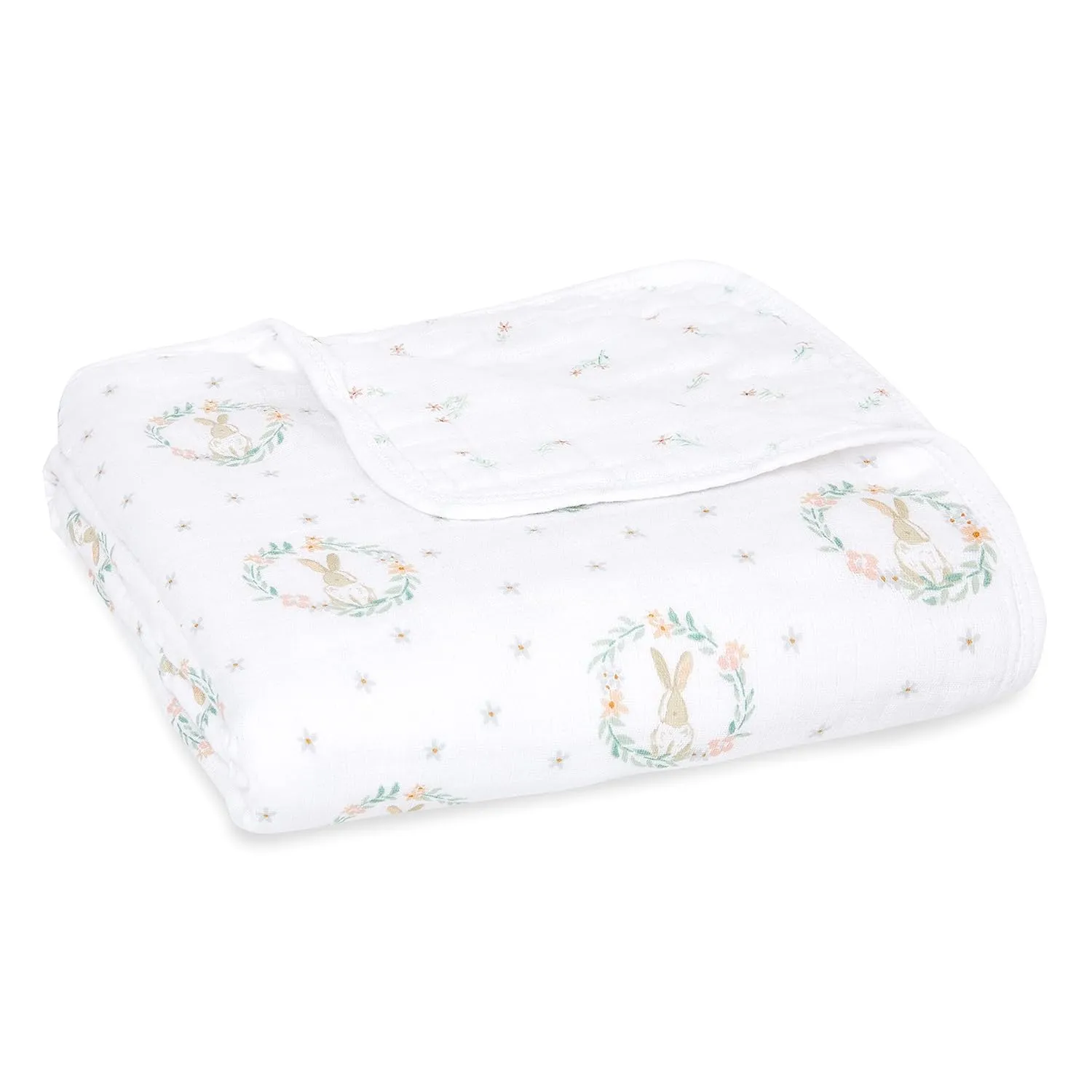aden   anais Essentials Dream Blanket, Muslin Baby Blankets for Girls & Boys, Ideal Lightweight Newborn Nursery & Crib Blanket, Blushing Bunnies