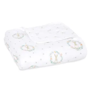 aden   anais Essentials Dream Blanket, Muslin Baby Blankets for Girls & Boys, Ideal Lightweight Newborn Nursery & Crib Blanket, Blushing Bunnies