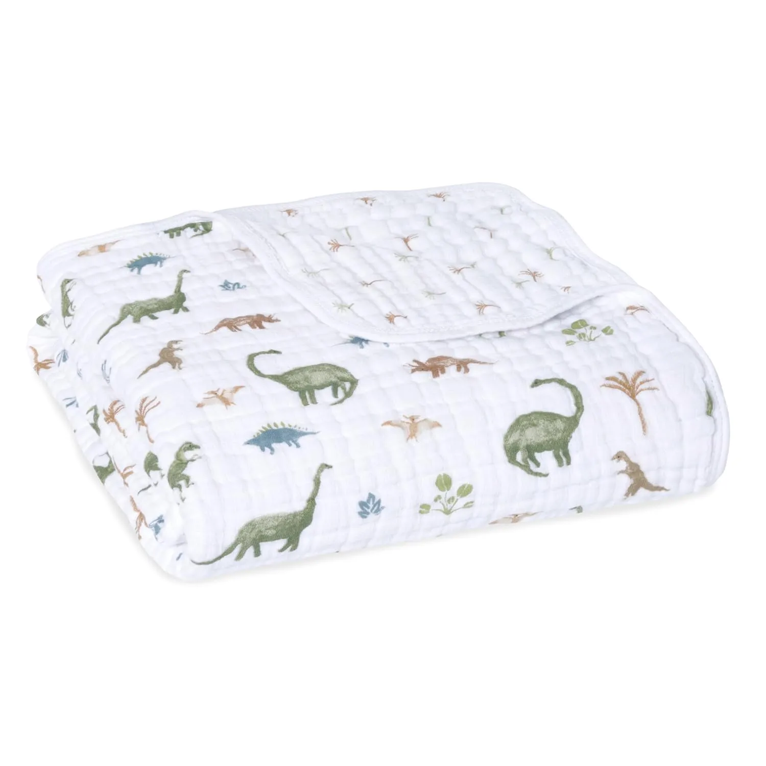 aden   anais Essentials Dream Blanket, Muslin Baby Blankets for Girls & Boys, Ideal Lightweight Newborn Nursery & Crib Blanket, Dino Jungle