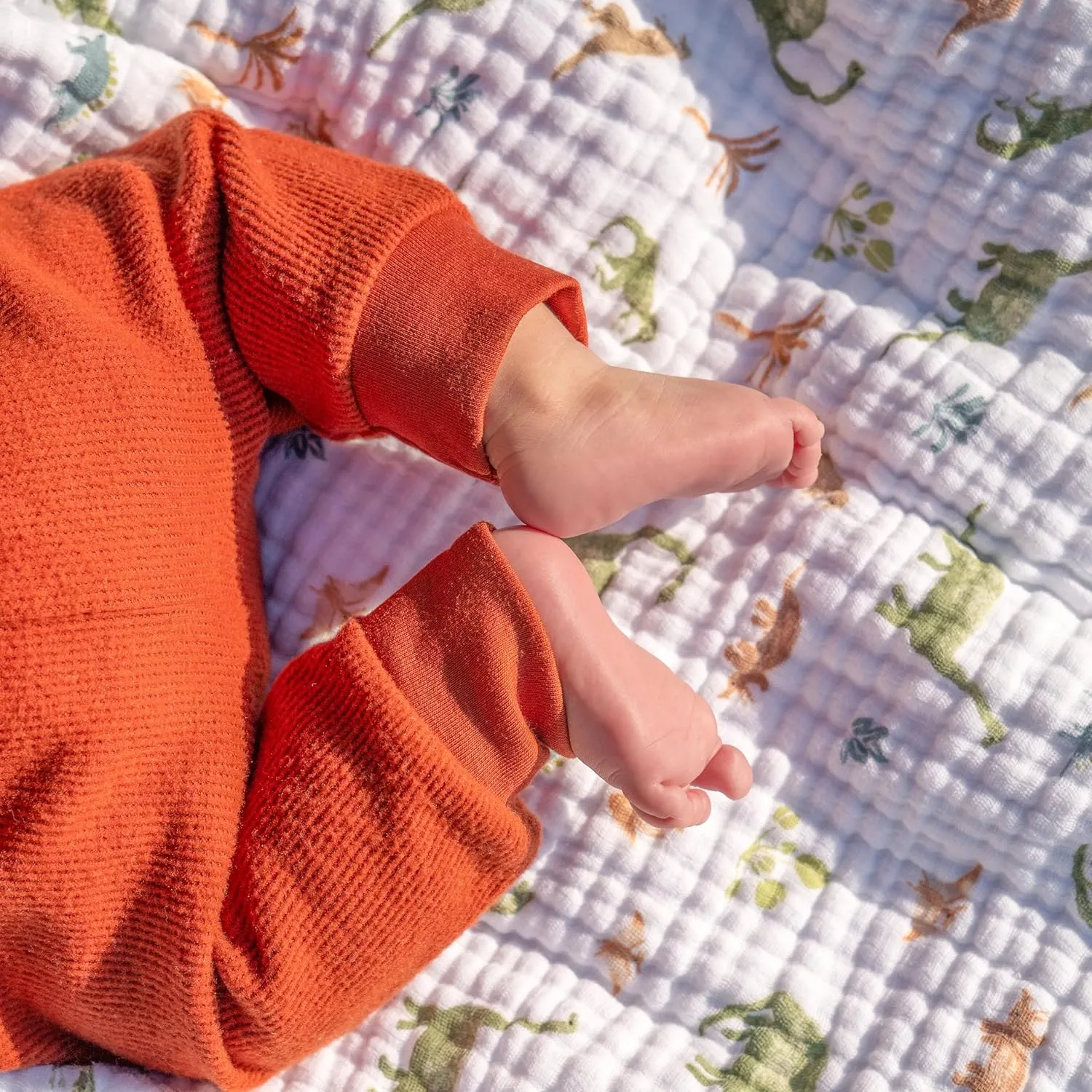 aden   anais Essentials Dream Blanket, Muslin Baby Blankets for Girls & Boys, Ideal Lightweight Newborn Nursery & Crib Blanket, Dino Jungle