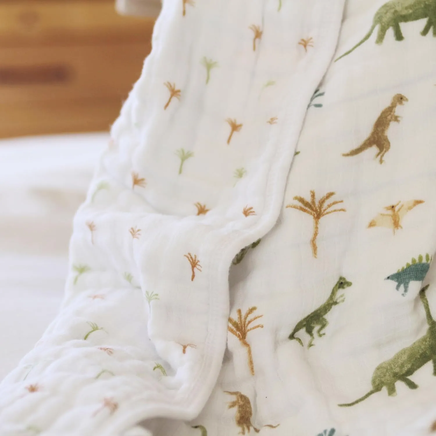 aden   anais Essentials Dream Blanket, Muslin Baby Blankets for Girls & Boys, Ideal Lightweight Newborn Nursery & Crib Blanket, Dino Jungle