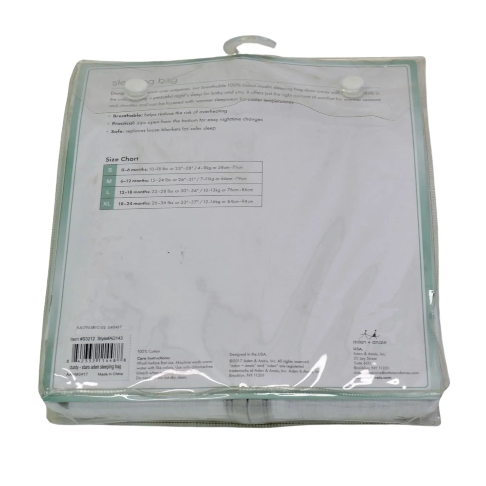 Adent by aden & anais Sleeping Bag Gray Stars Medium 6-12M
