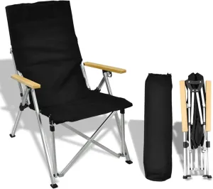 Adjustable Outdoor Camping Recliner, Collapsible Camping Chair with Armrests, Leisure Folding Back Recliner with Storage Bag for Garden, Picnic, Beach, Travel