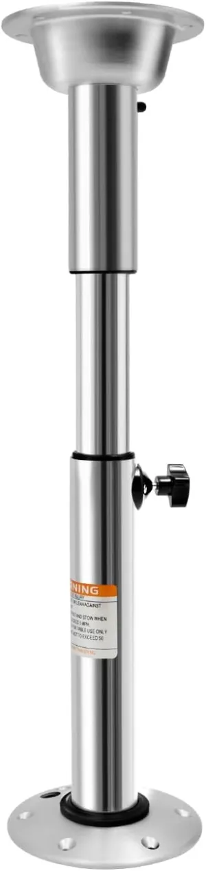 Adjustable Pedestal Table Base, 22"- 28" Height Range Round Table Base Mount 7 Adjustable Heights Aluminum Table Pedestal Stand Table Leg Base for RV Marine Boat Marine Yacht