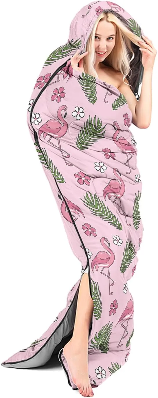 AILONEN Galaxy Wolf Sleeping Bag for Boys Girls Kids,Warm and Cool Weather,Lightweight,Waterproof Backpacking,Starry Night Wolf and Butterflies Print Blue Sleeping Bag for Camping