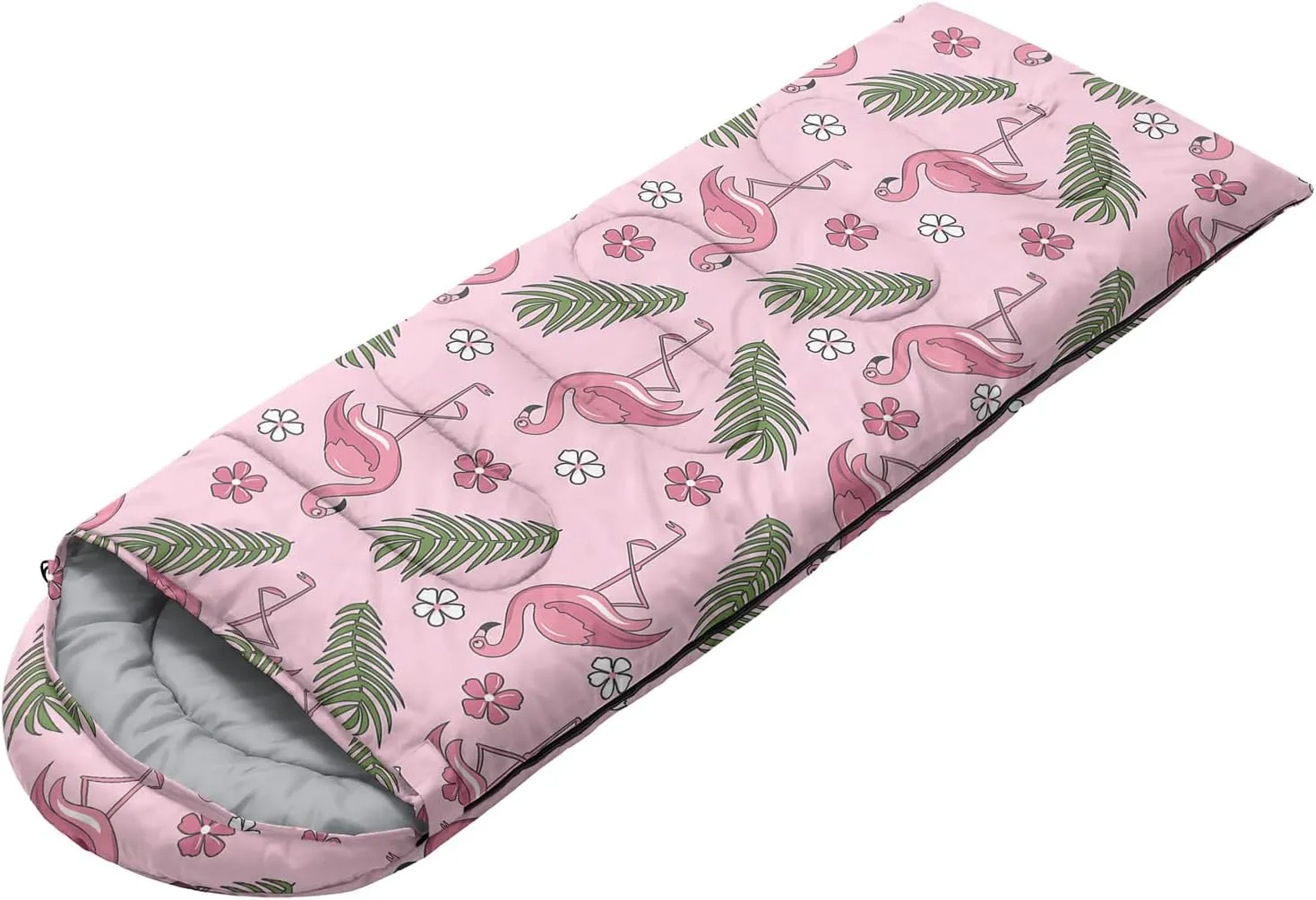 AILONEN Galaxy Wolf Sleeping Bag for Boys Girls Kids,Warm and Cool Weather,Lightweight,Waterproof Backpacking,Starry Night Wolf and Butterflies Print Blue Sleeping Bag for Camping