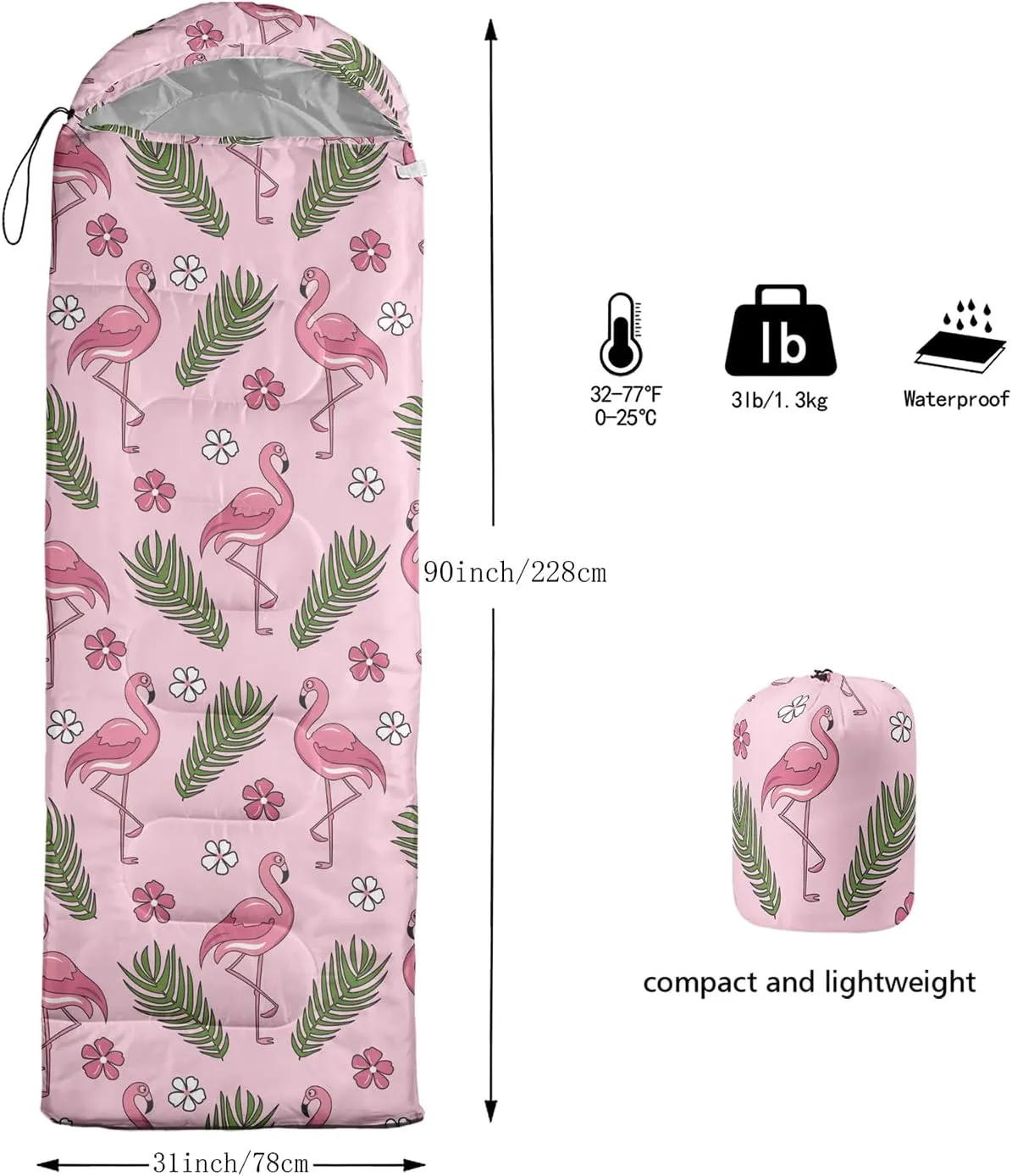 AILONEN Galaxy Wolf Sleeping Bag for Boys Girls Kids,Warm and Cool Weather,Lightweight,Waterproof Backpacking,Starry Night Wolf and Butterflies Print Blue Sleeping Bag for Camping