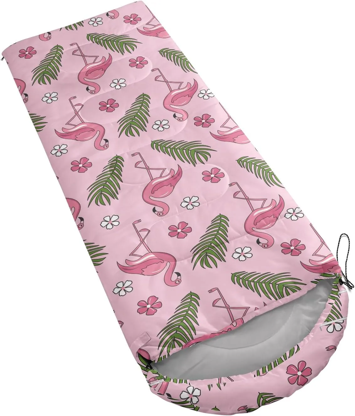 AILONEN Galaxy Wolf Sleeping Bag for Boys Girls Kids,Warm and Cool Weather,Lightweight,Waterproof Backpacking,Starry Night Wolf and Butterflies Print Blue Sleeping Bag for Camping