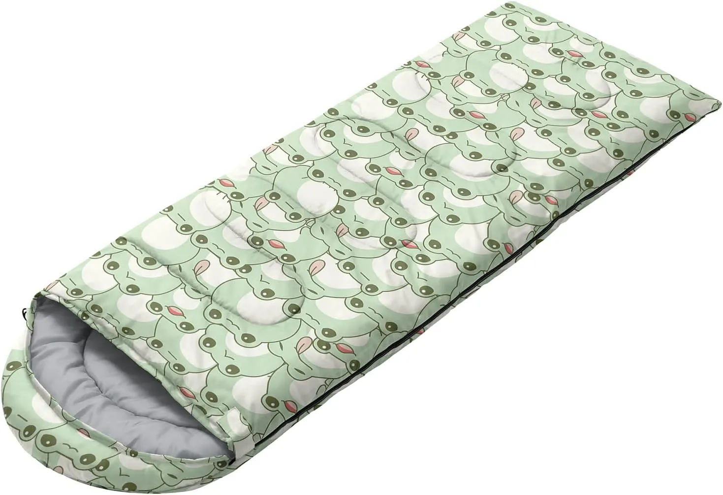 AILONEN Galaxy Wolf Sleeping Bag for Boys Girls Kids,Warm and Cool Weather,Lightweight,Waterproof Backpacking,Starry Night Wolf and Butterflies Print Blue Sleeping Bag for Camping
