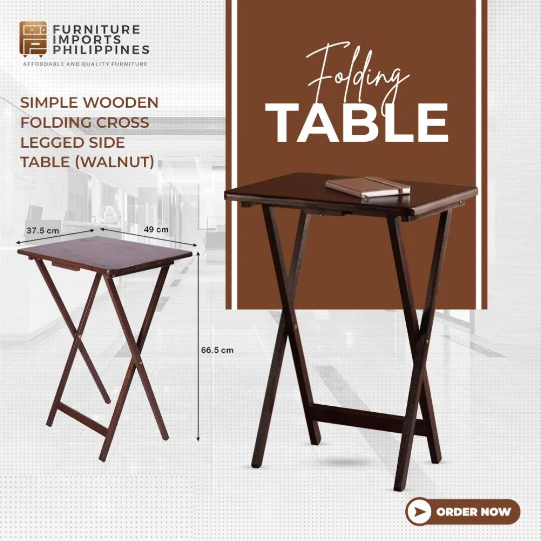 Alder Folding TV Tray Table – Multipurpose Side Table for Living Room, Bedroom, or Office