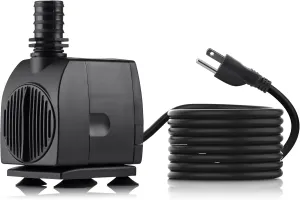 Alpine Corporation Stream Pump 900 GPH with 33' Cord for Ponds, Fountains, and Waterfalls