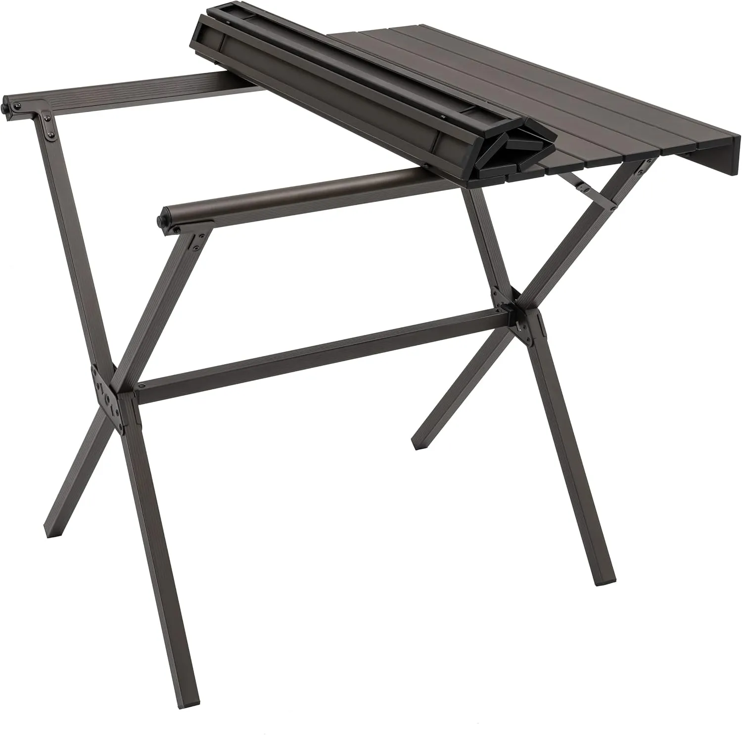 ALPS Mountaineering Folding Camping Table with Smooth Easy-to-Clean Roll Top and Sturdy and Lightweight Aluminum X Frame, Shoulder Carry Bag, 3 Sizes