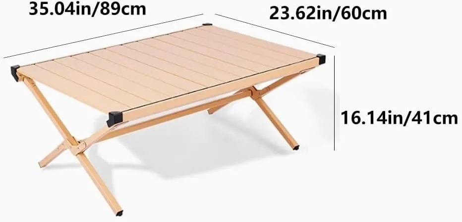 Aluminum Alloy Double-Sided Ultra-Lightweight Outdoor Folding Table Solid and Durable Camping Table Portable Picnic Table Suitable for Outdoor Camping Picnic(Black Sand)