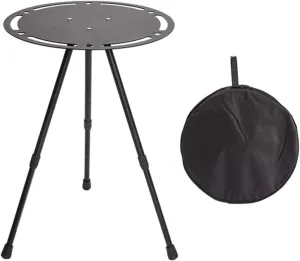 Aluminum Alloy Folding Round Table Portable Outdoor Side Table Small Camping Table and Stable