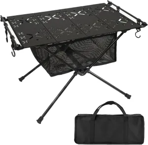 Aluminum Alloy Folding Table Barbecue Camping Table IGT Table Portable Aluminum Alloy Folding Table Multifunction Ultralight Barbecue Camping Table Hiking Roll- Desk with Storage