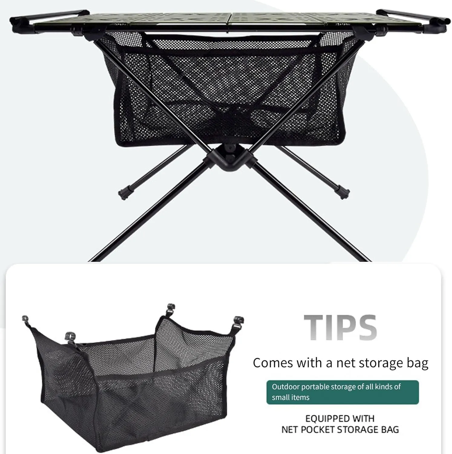 Aluminum Alloy Folding Table Barbecue Camping Table IGT Table Portable Aluminum Alloy Folding Table Multifunction Ultralight Barbecue Camping Table Hiking Roll- Desk with Storage