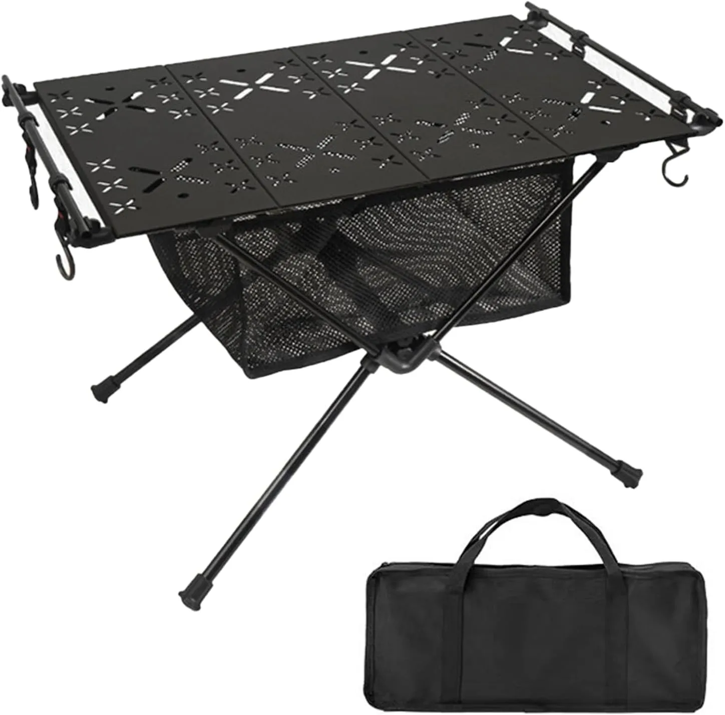 Aluminum Alloy Folding Table Barbecue Camping Table IGT Table Portable Aluminum Alloy Folding Table Multifunction Ultralight Barbecue Camping Table Hiking Roll- Desk with Storage