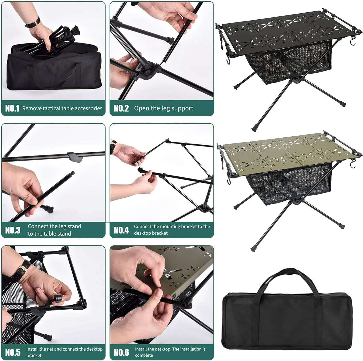 Aluminum Alloy Folding Table Barbecue Camping Table IGT Table Portable Aluminum Alloy Folding Table Multifunction Ultralight Barbecue Camping Table Hiking Roll- Desk with Storage