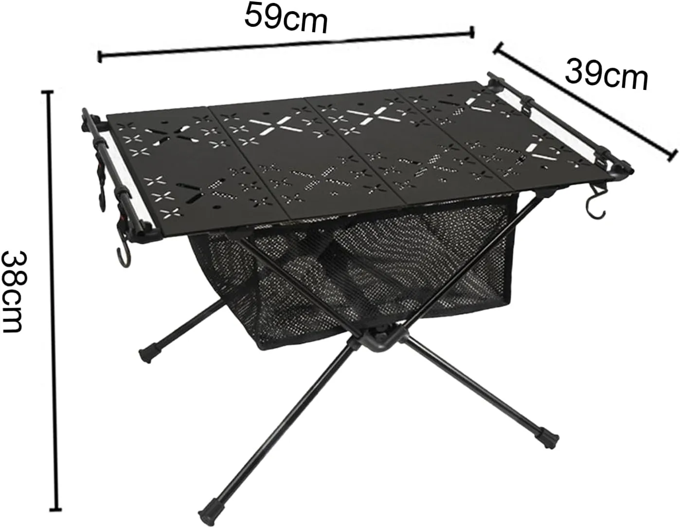 Aluminum Alloy Folding Table Barbecue Camping Table IGT Table Portable Aluminum Alloy Folding Table Multifunction Ultralight Barbecue Camping Table Hiking Roll- Desk with Storage