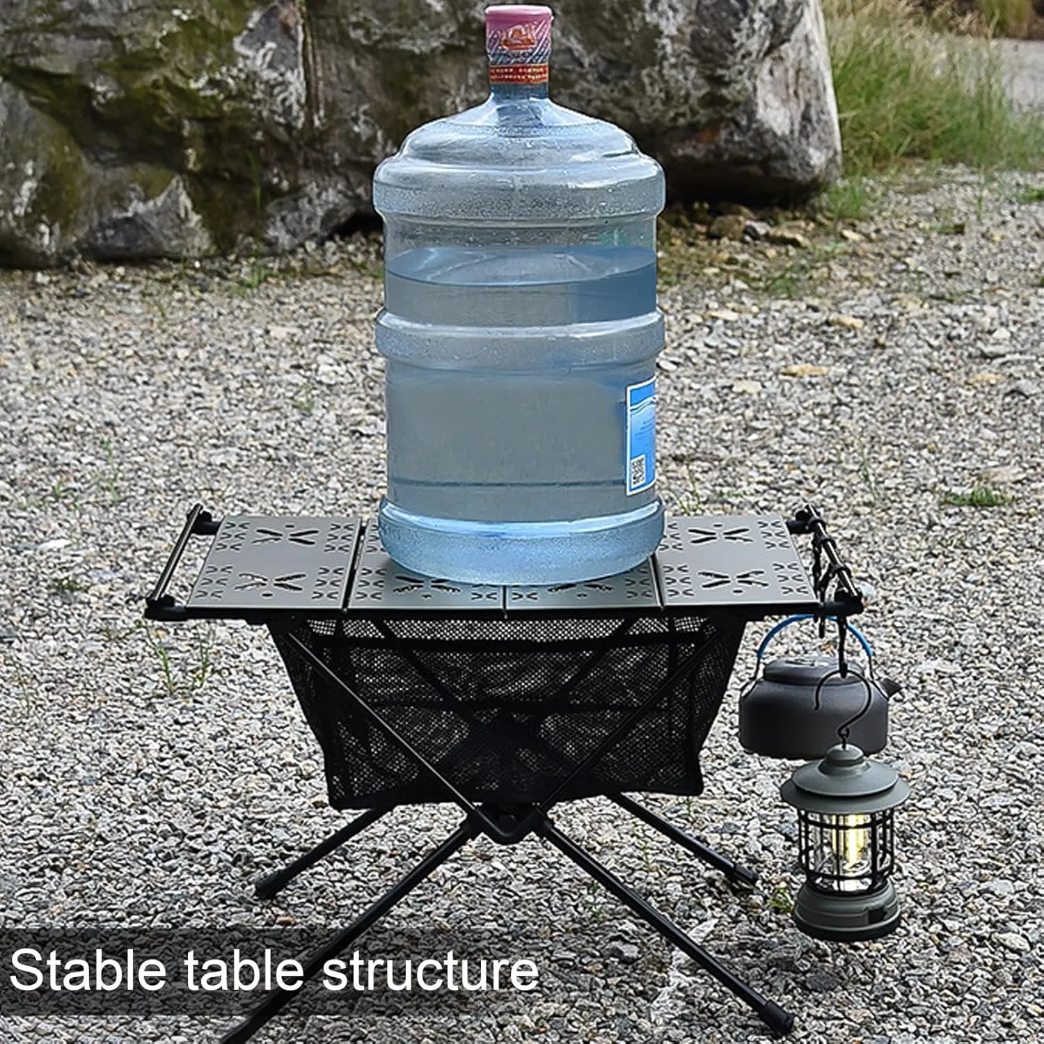 Aluminum Alloy Folding Table Barbecue Camping Table IGT Table Portable Aluminum Alloy Folding Table Multifunction Ultralight Barbecue Camping Table Hiking Roll- Desk with Storage