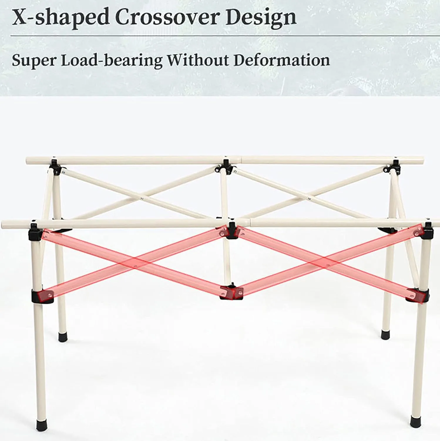 Aluminum Folding Camping Table,Portable Ultralight Outdoor Picnic Camping Table Compact Roll-up Table with Carry Bag for Camping Picnic Beach,B,95x55x50cm