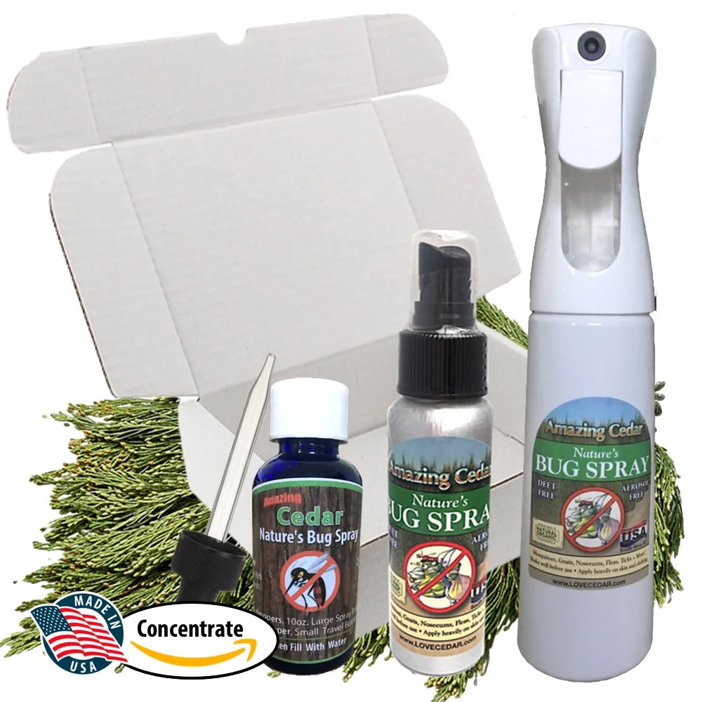 Amazing Cedar™ All Natural Mosquito Bug Spray Kit For Kids, Pets, Whole Family-Refill Concentrate