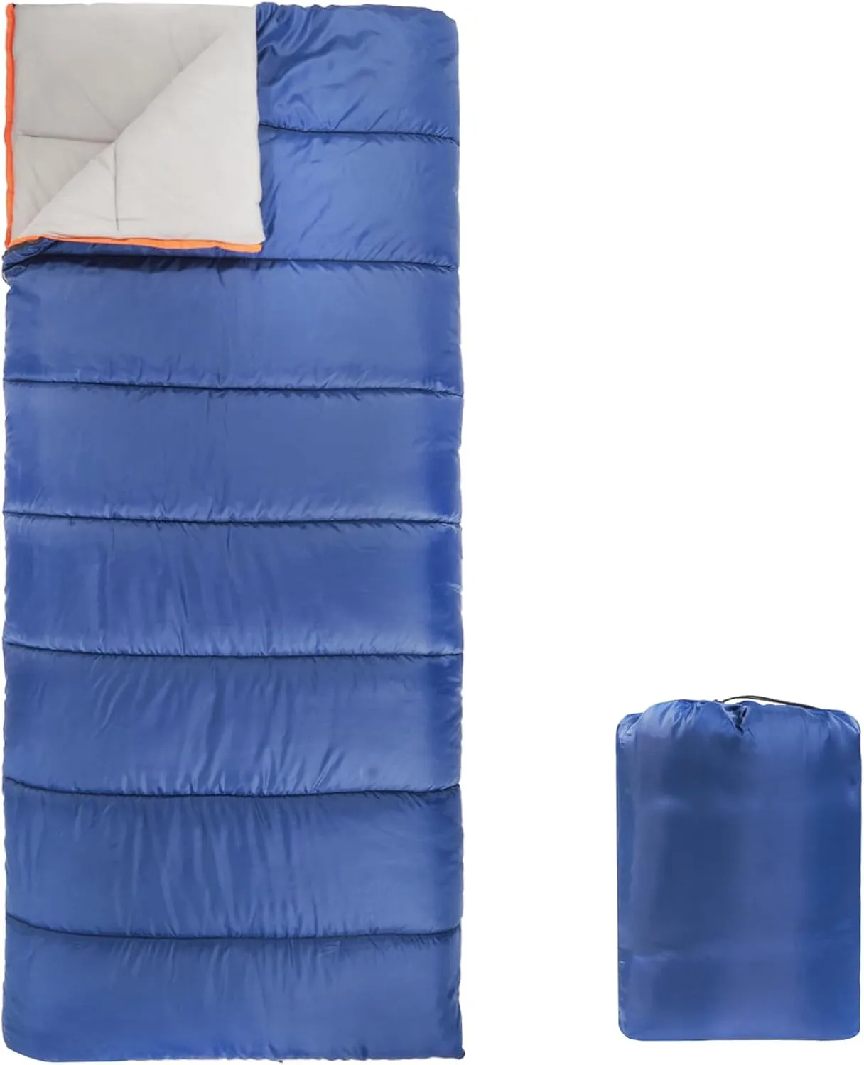 Amazon Basics 30°F Cool Weather Sleeping Bag, 75 x 33 Inches, Blue