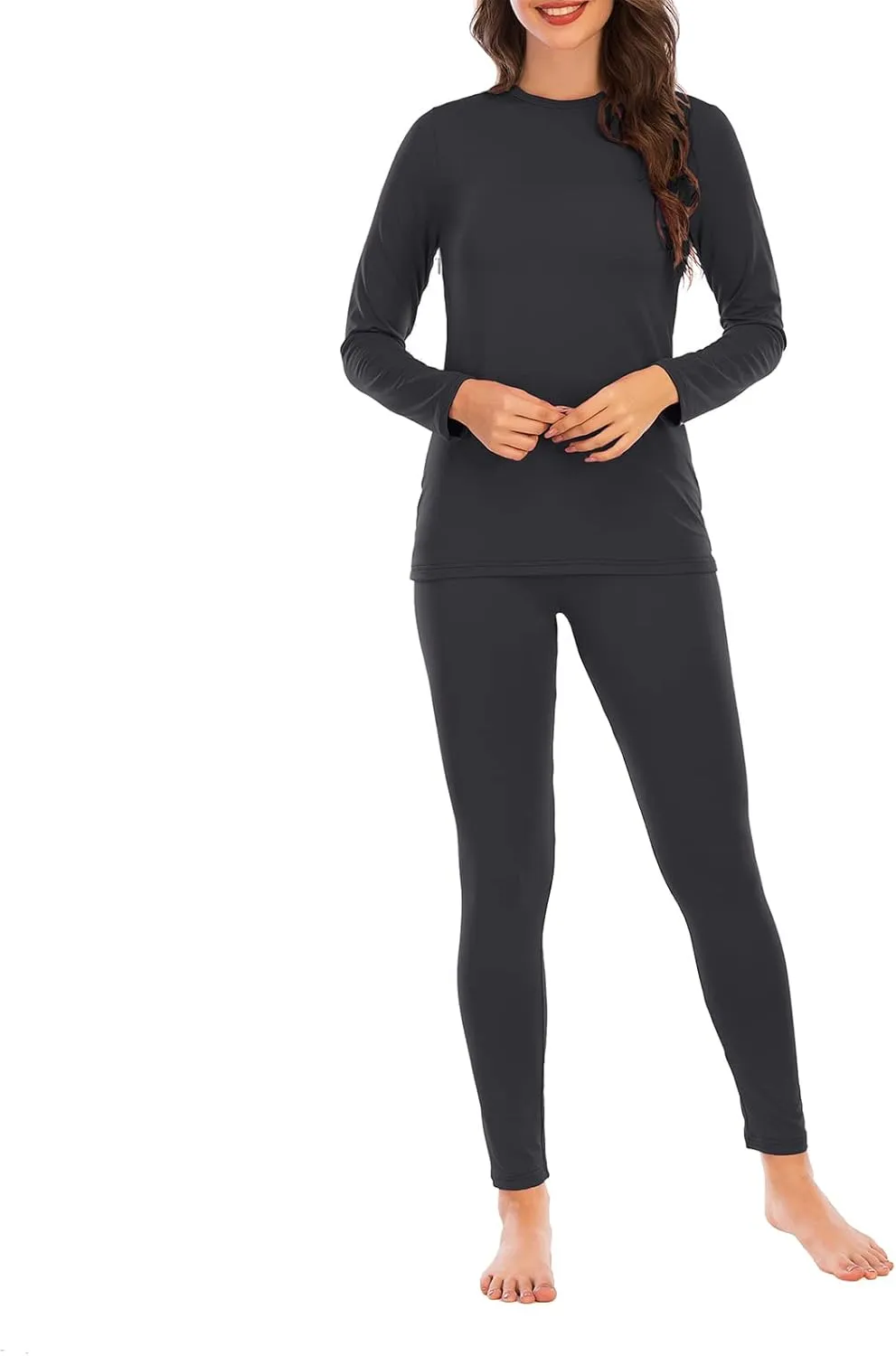 American Trends Womens Thermal Underwear Set Long Johns Base Layer Fleece Lined Top and Bottom Thermals Sets Loungewear