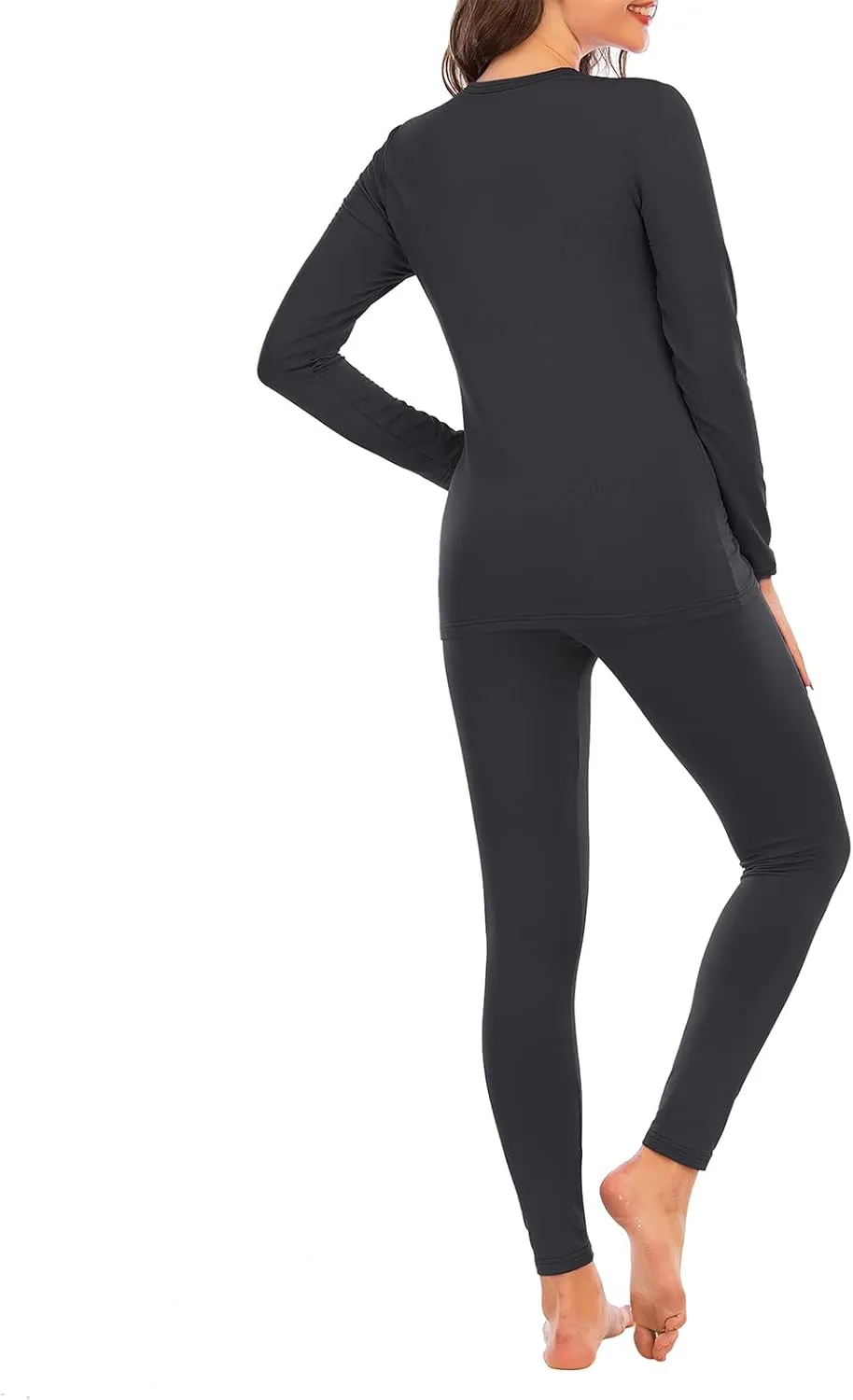 American Trends Womens Thermal Underwear Set Long Johns Base Layer Fleece Lined Top and Bottom Thermals Sets Loungewear