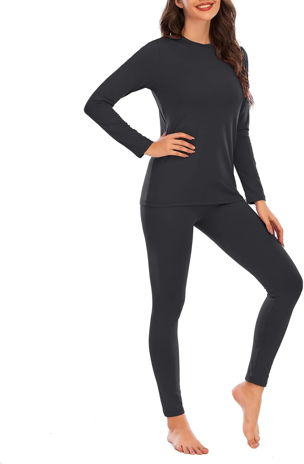 American Trends Womens Thermal Underwear Set Long Johns Base Layer Fleece Lined Top and Bottom Thermals Sets Loungewear