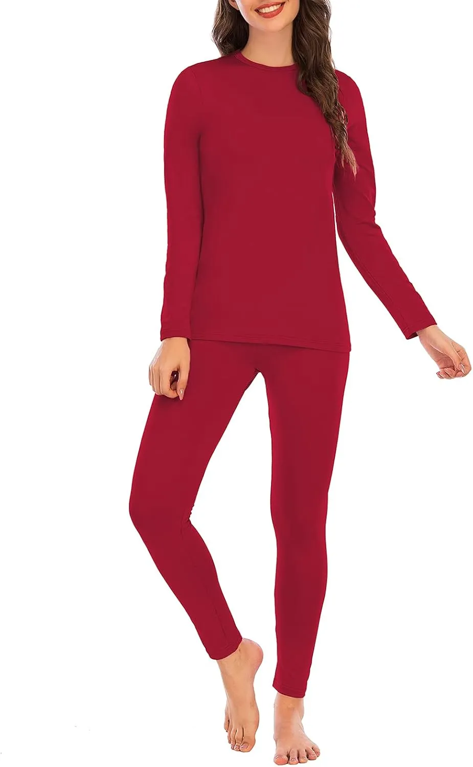 American Trends Womens Thermal Underwear Set Long Johns Base Layer Fleece Lined Top and Bottom Thermals Sets Loungewear