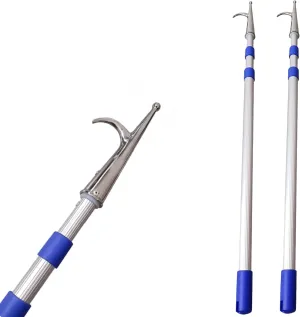 AMUFJJ Aluminum Adjustable Boat Hook, 1 2 3 4 Pack Sturdy Dock Pole for Mooring/Docking/Rescuing/Pushing Pulling, Marine Safety Equipment(2 Piece,400cm (13ft))