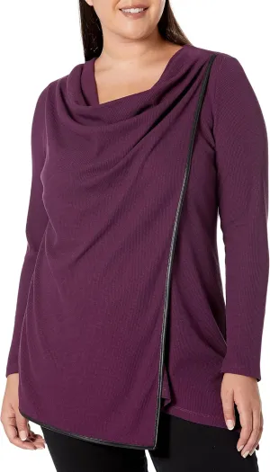 Andrew Marc Women's Long Sleeve Thermal Asymmetric Tunic (Regular & Plus Sizes)