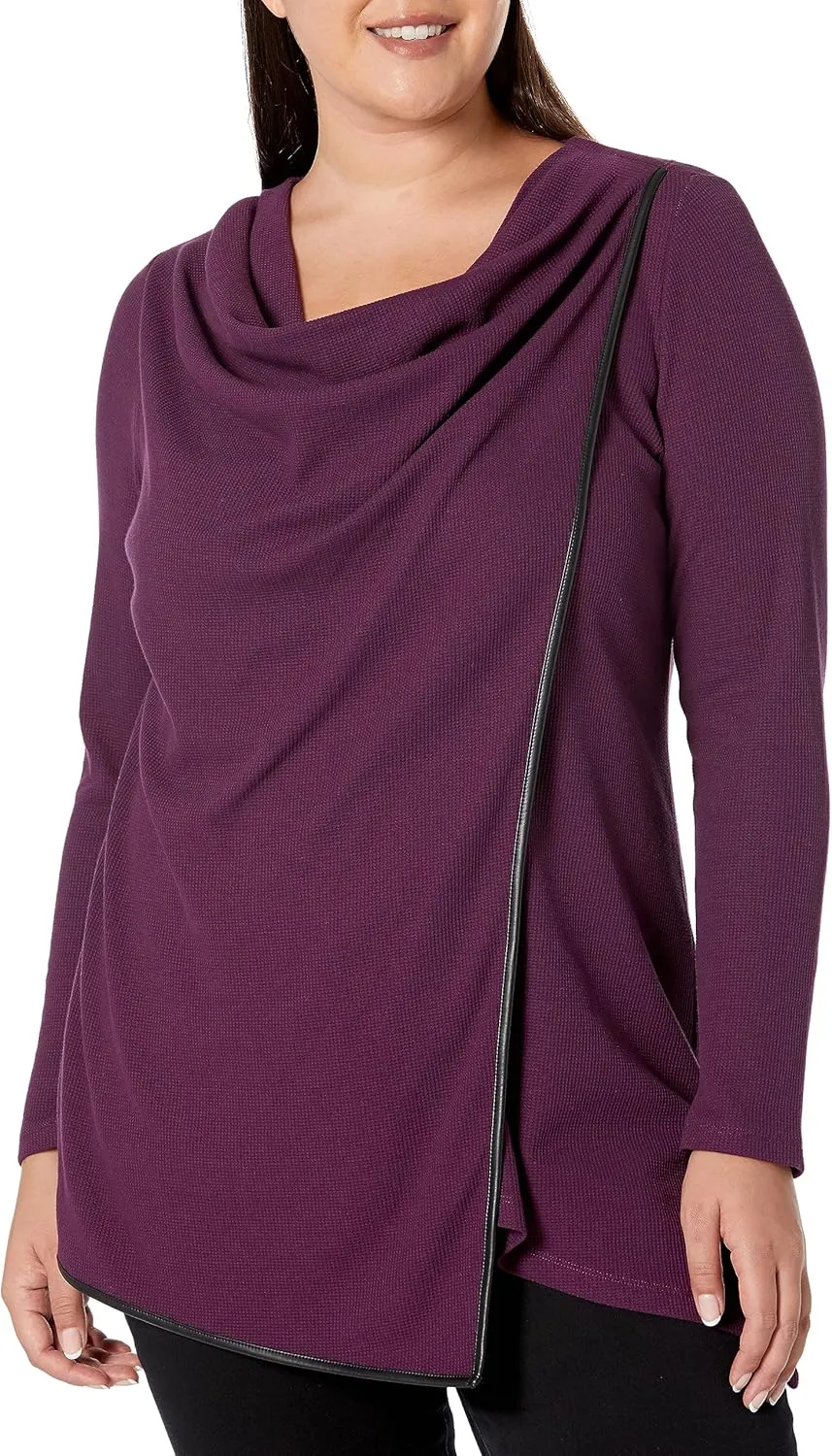 Andrew Marc Women's Long Sleeve Thermal Asymmetric Tunic (Regular & Plus Sizes)