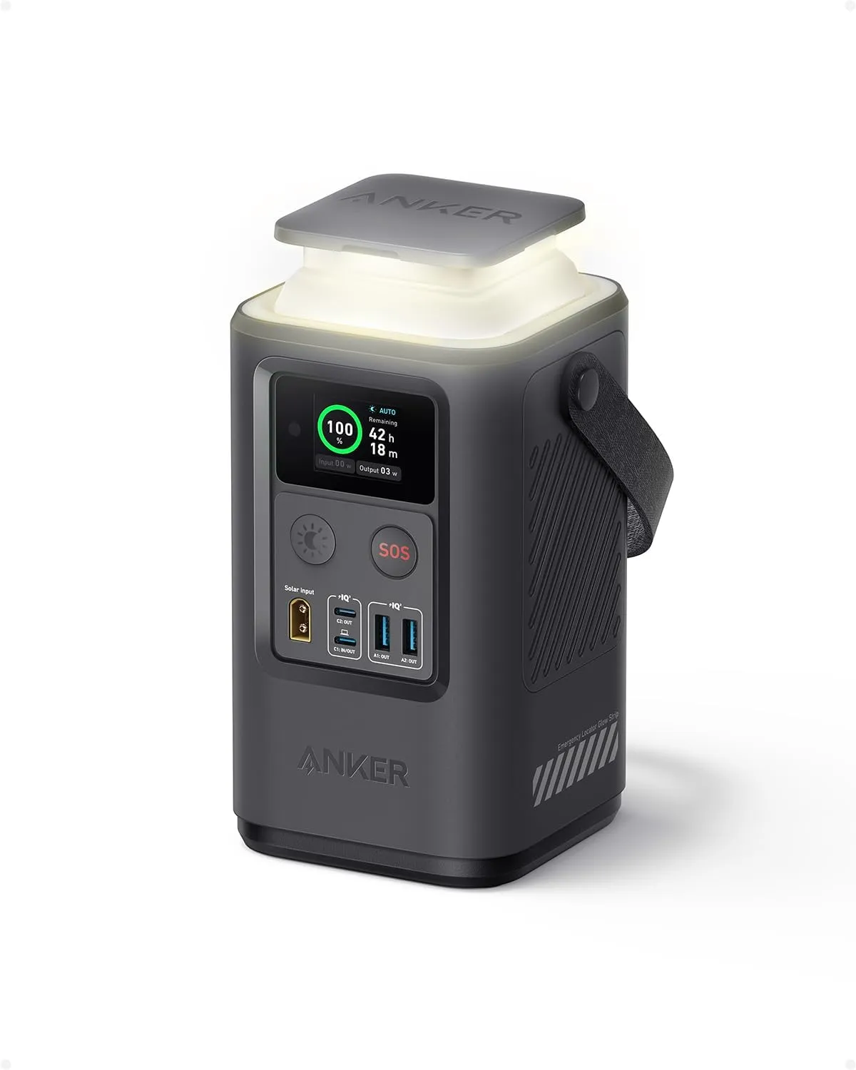 ANKER Power Bank Power Station 60,000mAh,Portable Outdoor Generator 87W with Smart Digital Display, Retractable Auto Lighting and SOS Mode, Home Backup(PowerCore Reserve 192Wh) for Travel, Camping
